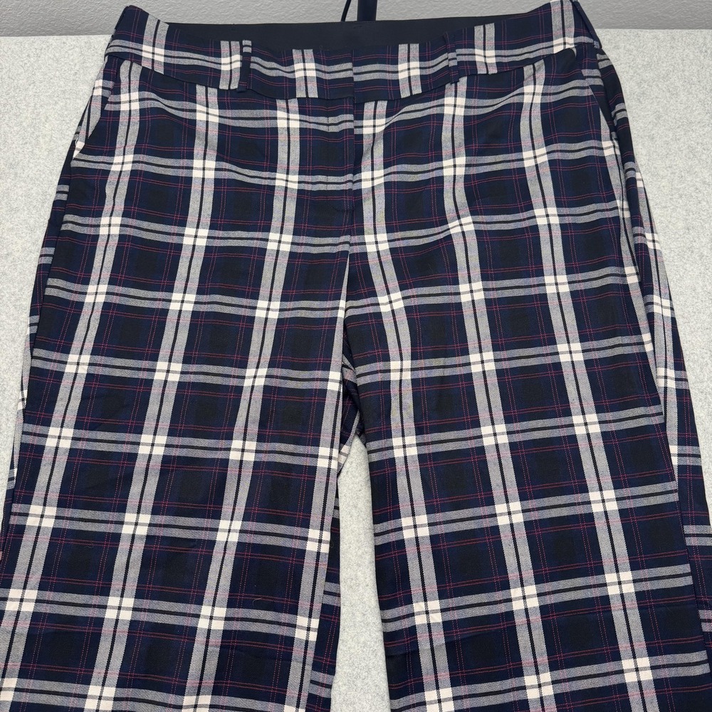 Lane Bryant Dress Pants Womens 26L (48x32) Blue Plaid Wide Leg Twill Work